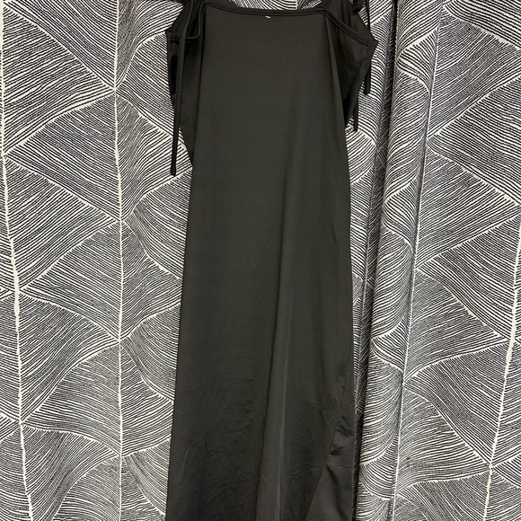 Thigh High Slit Tie Shoulder Ruched Draped Bustier Corsetstyle Vegas Dress <270> - Picture 7 of 10